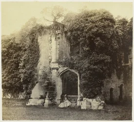 Ruïne van Raglan Castle i Monmouthshire Raglan Slot. Grand Staircase (titel på objekt)