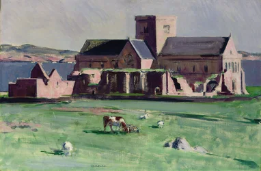 Iona Abbey fra nordvest (olie på lærred)