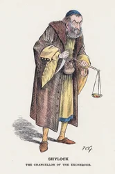 Shylock, finansministeren (farve litho)