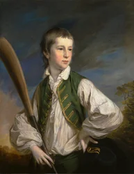 Charles Collyer som dreng med et cricketbat