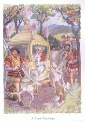 En kongelig pilgrimsrejse (farvelitografi)