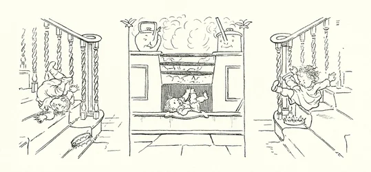 Illustration til Det magiske fiskeben af Charles Dickens (litografi)