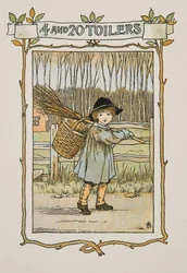 Vignet fra Four and Twenty Toilers, pub. 1900 (farvelitografi)