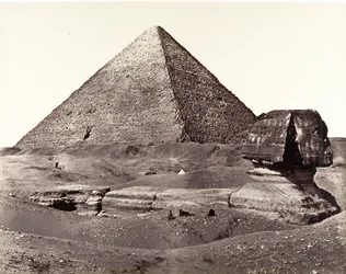 Den store pyramide og den store sfinks, 1858.