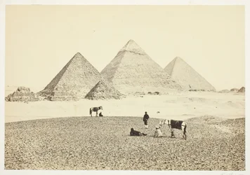 Pyramiderne i El Geezeh, fra sydvest, 1857.