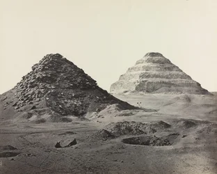 Pyramiderne i Saqqara, fra nordøst, 1858.