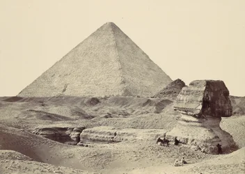 Sphynxen og den store pyramide, Geezeh, 1857.