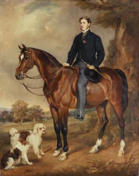 Et ridesportræt af Seymour Sydney Hyde 6. jarl af Harrington (olie på lærred)