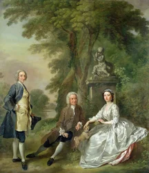 Jonathan Tyers (d.1767) og hans datter, Elizabeth, og hendes mand, John Wood, ca. 1750-52
