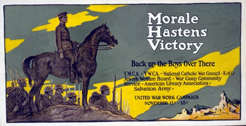Moralen fremskynder Victory - Back up the Boys over there United War Work Campaign, 11. - 18. november, pub. 1918