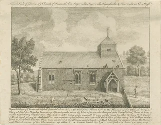Afskedskirken: radering, nd [1740] (tryk)