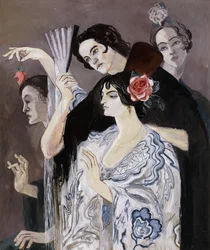 Spanske kvinder; Femmes Espagnoles, ca. 1924-25 (gouache på plade)