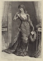 Madame Modjeska som Constance, i Heartsease, på Royal Court Theatre