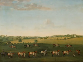 Sir Charles Warre Malets række af væddeløbsheste ved træning