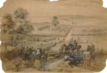 Begravelsesdetalje efter slaget ved Antietam