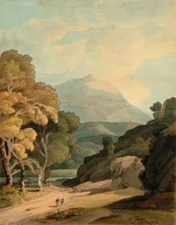 I nærheden af Maentwrog, North Wales (akvarel på papir)