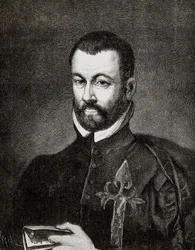 Portræt af Benito ARIAS MONTANO (1527-1598), spansk humanist og teolog, baseret på et maleri af Francisco Pacheco
