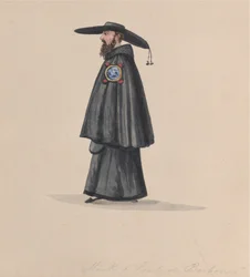 En munk fra Barbones orden, fra en gruppe tegninger, der forestiller peruviansk kostume, 1848.