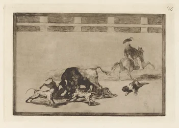 Echan perros al toro (De løse hunde på tyren), plade 25 fra La tauromaquia