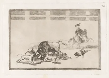 Echan perros al toro (De løse hunde på tyren), plade 25 fra La tauromaquia
