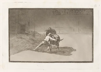 Den berømte Martincho sætter banderillas al quiebro (The Famous Martincho Places the Banderillas Playing the Bull with the Movement of his Body), Plade 15 fra La tauromaquia