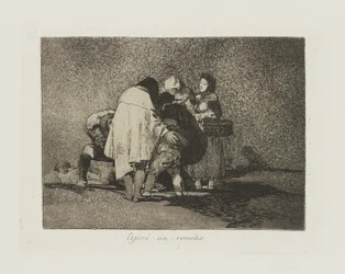 Espir? synd remedie. (Der var intet at gøre, og han døde.), pl. 53 fra serien Los desastres de la guerra (Krigens katastrofer)