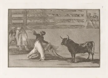 Harpunernes oprindelse? banderillas (harpunernes eller banderillaernes oprindelse), tallerken 7 fra La tauromaquia