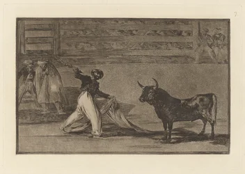 Harpunernes oprindelse? banderillas (harpunernes eller banderillaernes oprindelse), tallerken 7 fra La tauromaquia