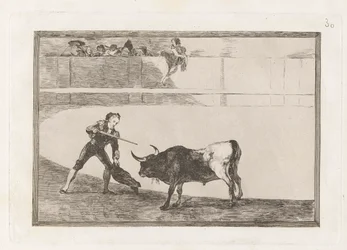 Pedro Romero drab? stående tyr (Pedro Romero Killing the Halted Bull), Plade 30 fra La tauromaquia