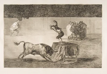 Tauromaquia-plade 19: Endnu en galskab af ham i samme ring., 1816.