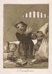 Plade 49 fra Los Caprichos: Hobgoblins Duendecitos., 1799.