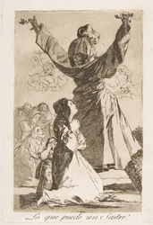 Tallerken 52 fra Los Caprichos: Hvad en skrædder kan! Hvilken skrædder kan!, 1799.