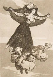 Plade 61 fra Los Caprichos: De har fløjet Volaverunt., 1799.