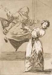 Plade 74 fra Los Caprichos: Dont scream, stupid No grites, tonta, 1799.