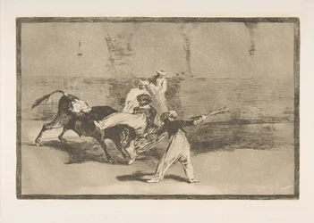 Tavle 8 fra »Tauromaquia«: En maurer stanget af tyren i arenaen, 1816.