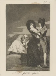 Tal para qual. (To ens.), pl. 5 fra serien Los caprichos
