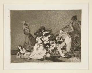 Y søn Fieras (og de er som vilde dyr), pl. 5 fra los desastres de la Guerra (krigskatastroferne)