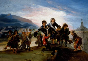 Børn, der leger med soldater