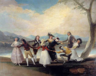 Colin Maillard (Colin-Maillard), legen blindebuk. Unge mennesker danser rundt om den, der har bind for øjnene.