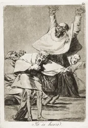 Det er på tide. 1797-1799. (21 x 14,5 cm). Tavle 80 fra »Los Caprichos«. Romantikken. Spanien. Madrid (autonomt område). Madrid. Nationalbiblioteket