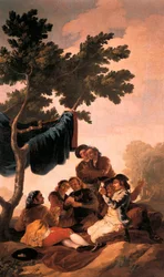 ""Kortspillerne"" Maleri af Francisco de Goya y Lucientes (1746-1828) til et gobelin lavet på Royal Tapestry Manufactory til spisestuen i El Pardo Palace i 1778. Prado Museum. Madrid
