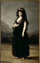 Portræt af dronning Maria Luisa iført en Mantilla (olie på lærred