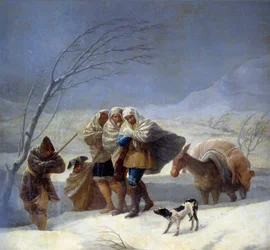 Snestorm eller vinter. Maleri af Francisco De Goya (1746-1828)