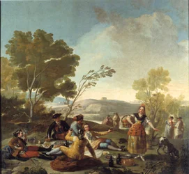 Besøg ham. Maleri af Francisco De Goya (1746-1828)