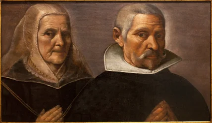 Portræt af et bedende alderspar. Maleri af Francisco Pacheco (1564-1644), ca. 1630. Museum of Fine Arts i Sevilla, Spanien.