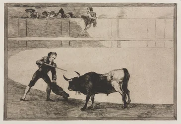 Tyrefægtning: Pedro Romeo dræber den stoppede tyr, 1876.