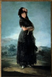 Portræt en pied af Mariana Waldstein, Marquise de Santa Cruz (1763-1808) Maleri af Francisco de Goya (1746-1828) 1700-tallet søn. 1,42x0,97 m