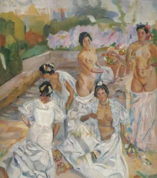 The Bath (Sevilla) - Iturrino, Francisco (1864-1924) - ca. 1908 - Olie på lærred - 200x174 - Carmen Thyssen Museum, Malaga
