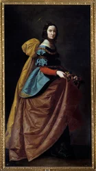 Repræsentation af Skt. Elizabeth af Portugal (1271-1336) (eller Skt. Cassilda af Burgos) Maleri af Francisco de Zurbaran (1598-1664) 1640 Madrid, Prado Museum
