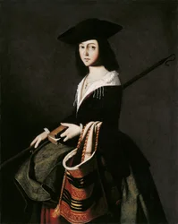 Saint Marina (Sainte Marine) - Zurbaran, Francisco, de (1598-1664) - ca 1640-1645 - Olie på lærred - 111x88 - Museo Carmen Thyssen, Malaga